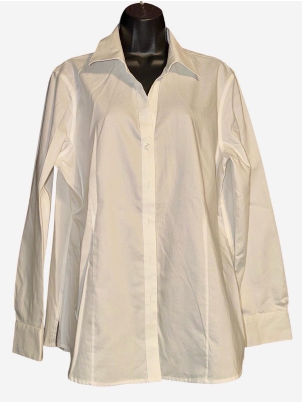 Foxcroft Classic White Button-Up Shirt, Size XL